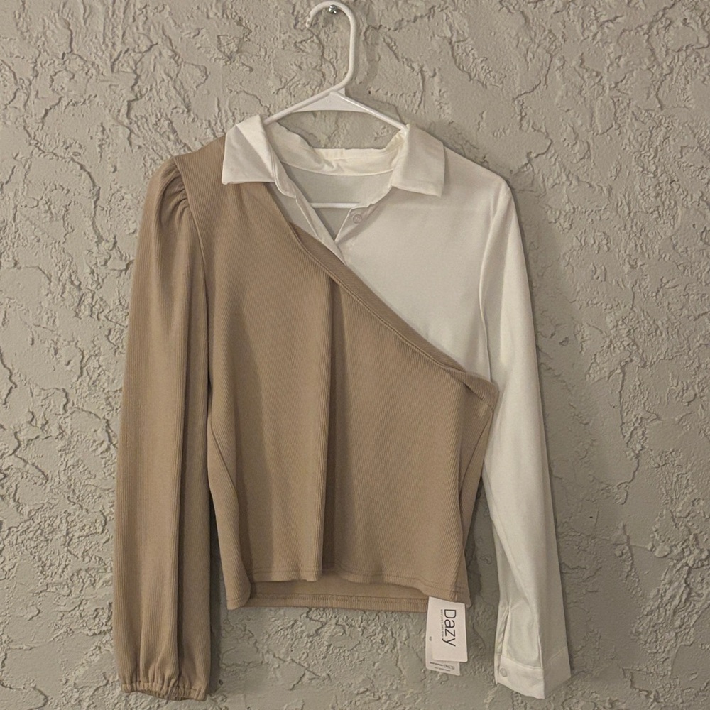 Two-Tone Asymmetrical Women's Top